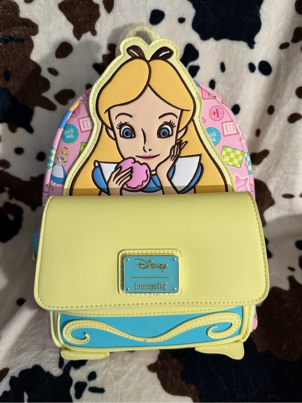 Loungefly Yellow, Blue & Pink Alice Kids Backpack